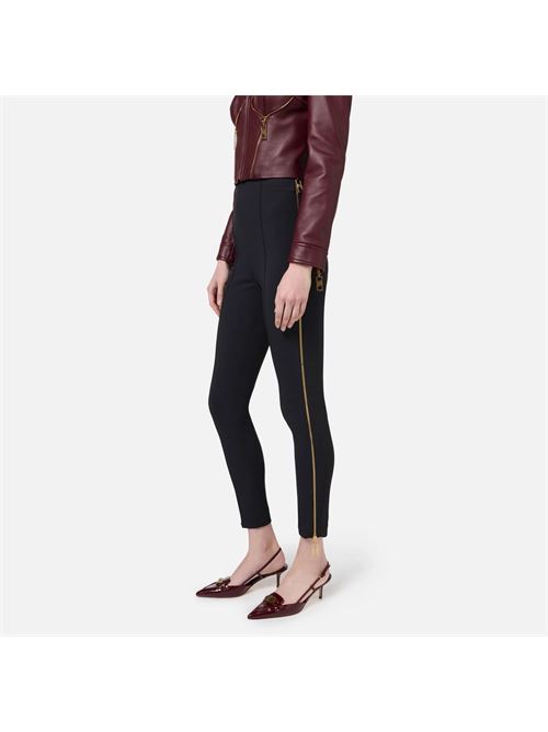 Pantalone dritto in crêpe stretch con zip ELISABETTA FRANCHI | PA00546E246E2110